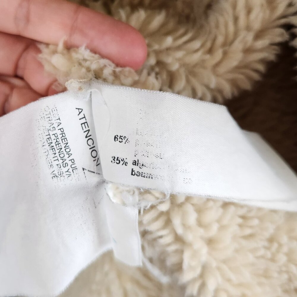 Zara Men's Faux Sherpa Lined Denim Jean Jacket sz L - Picture 10 of 13